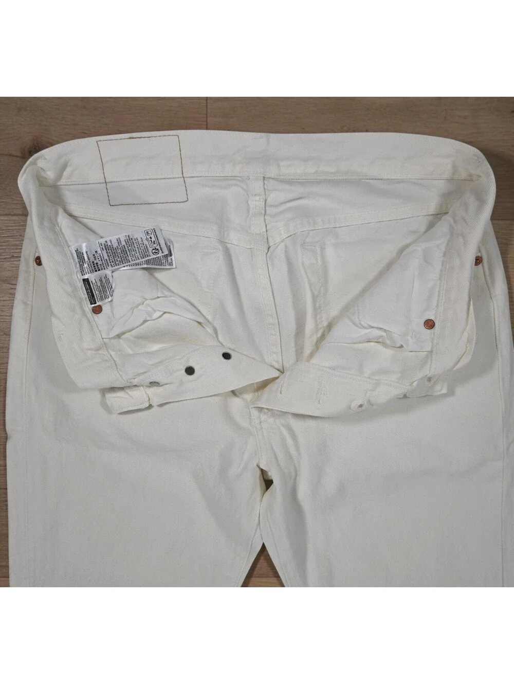 Levi's x Denim Tears 501 DT Jeans Men's 34x34 Ivory A1592-0004 NWOT Flaws